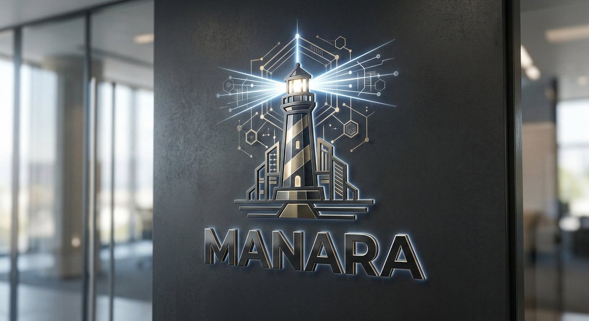 NIMER Manara — Enterprise Security Architecture Platform logo featuring a digital lighthouse beacon